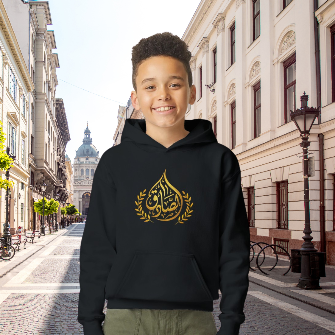 Unisex Kids Joozoori Fleece Youth Hoodie – Personalized Arabic Calligraphy Family Roots Shirt - Image 4